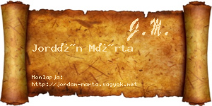 Jordán Márta névjegykártya