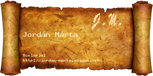 Jordán Márta névjegykártya