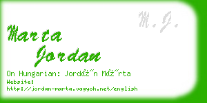 marta jordan business card